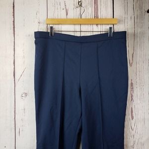 Womens Vintage Casual Pants Size 34 Large Pull On Stretch Waist Blue